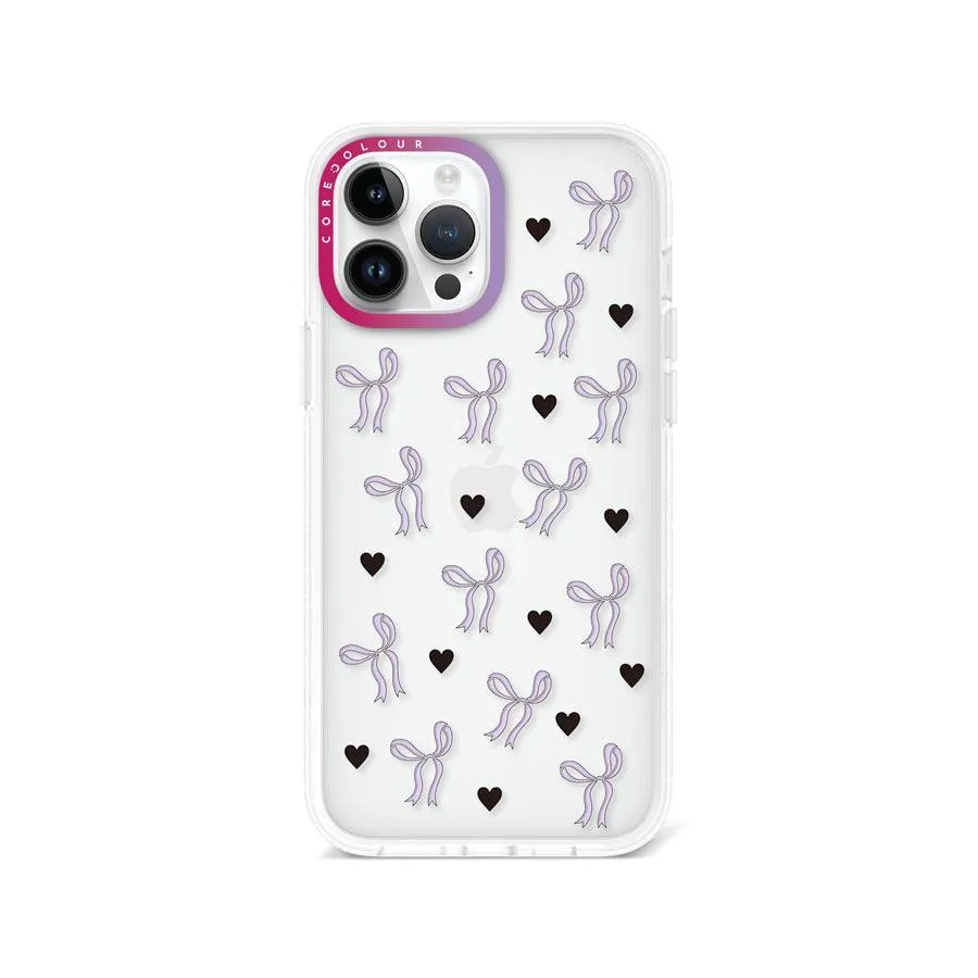 iPhone 12 Pro Max Purple Ribbon Heart Phone Case