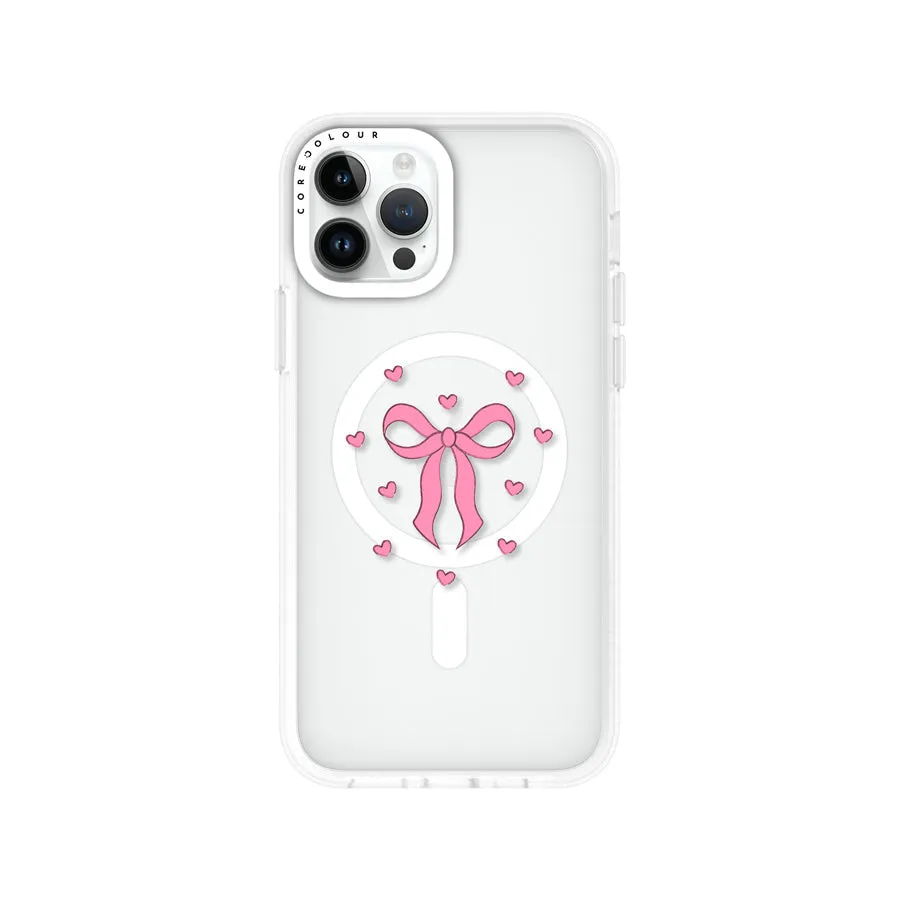 iPhone 12 Pro Pink Ribbon Heart Phone Case MagSafe Compatible