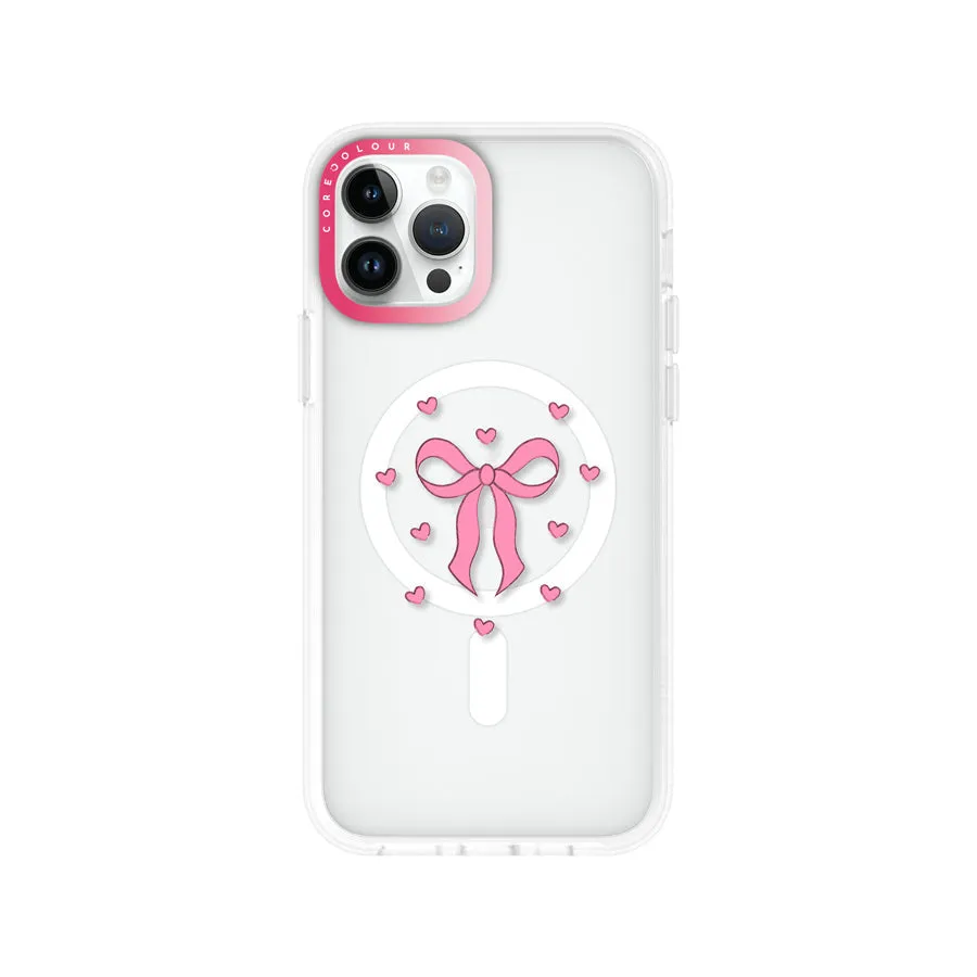 iPhone 12 Pro Pink Ribbon Heart Phone Case MagSafe Compatible