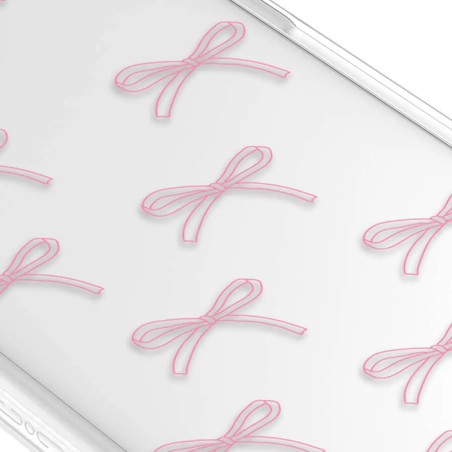 iPhone 12 Pro Pink Ribbon Minimal Line Phone Case