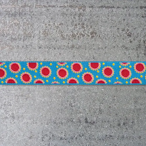 Jane Sassaman Ribbon : Dotty Dots - Blue / Red