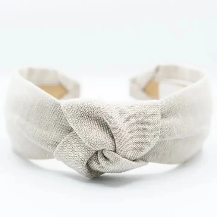 Katherine Neutral Linen Headband