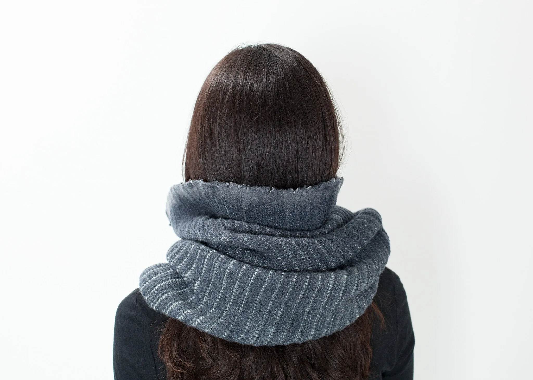 Knit Neck Warmer in Grey