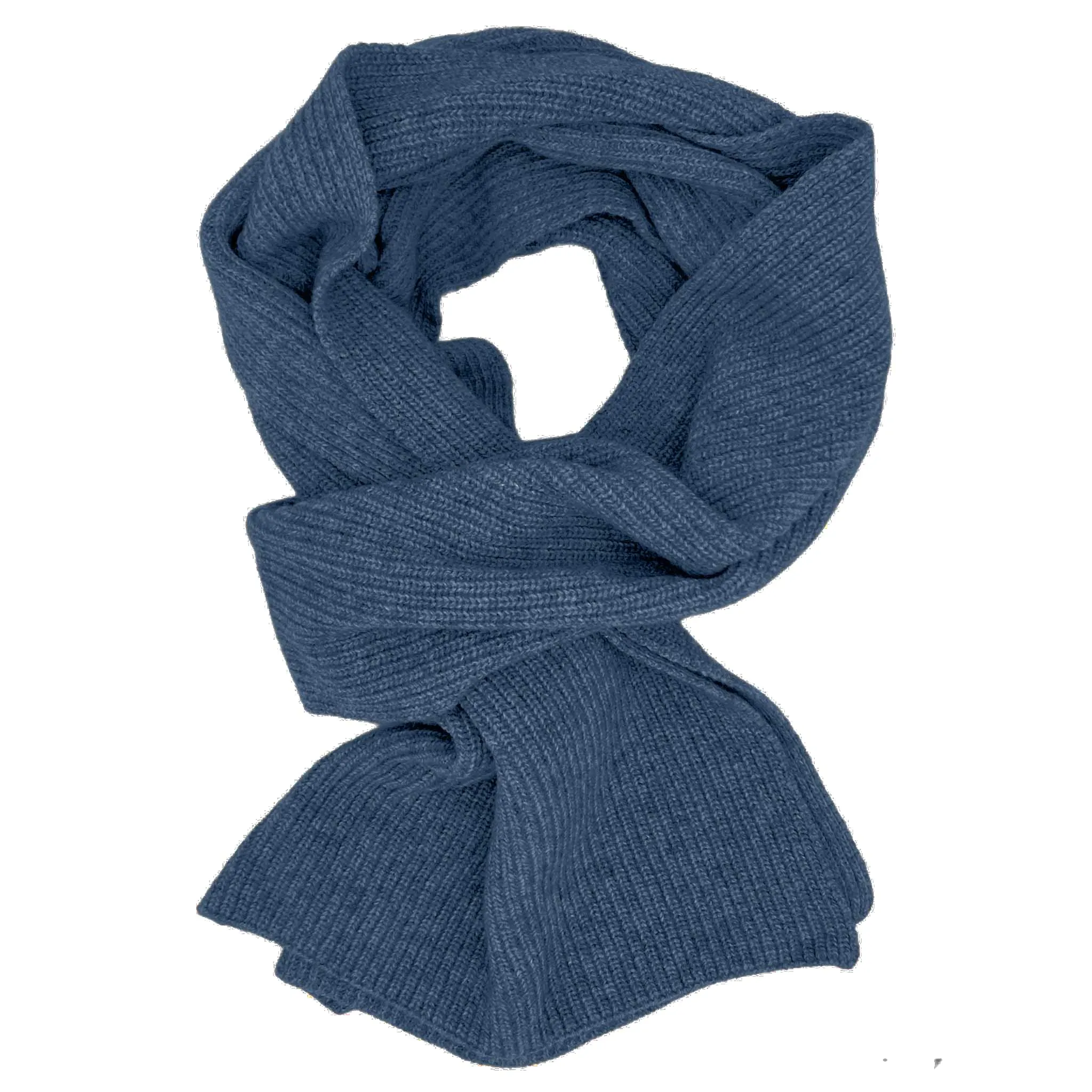 Lambswool Rib Scarf - Blue