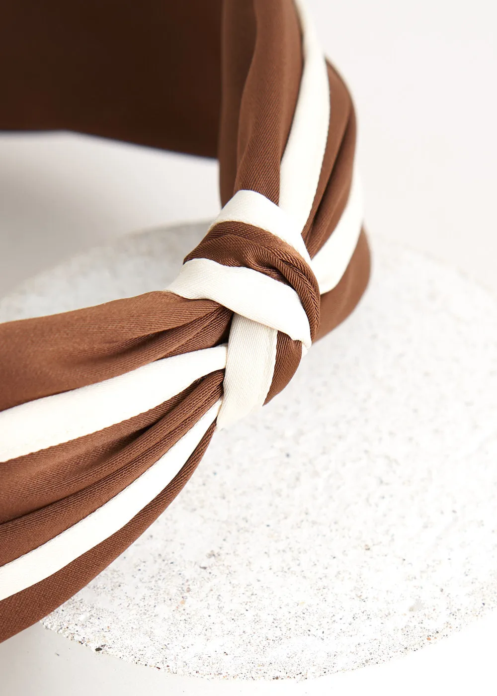 LILLIAN STRIPE HEADBAND - BROWN