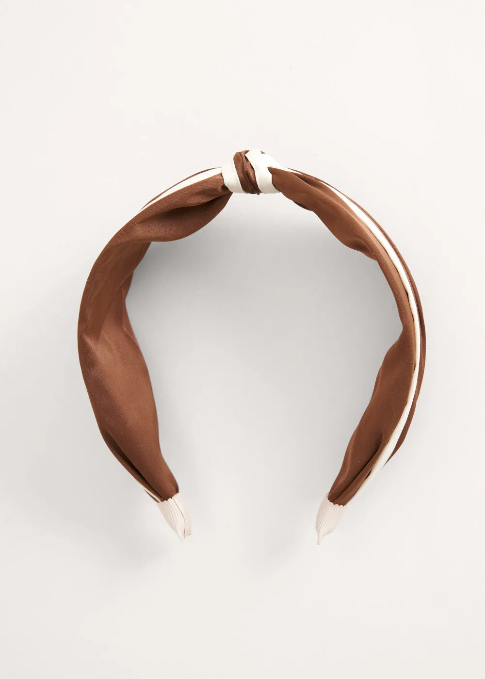 LILLIAN STRIPE HEADBAND - BROWN