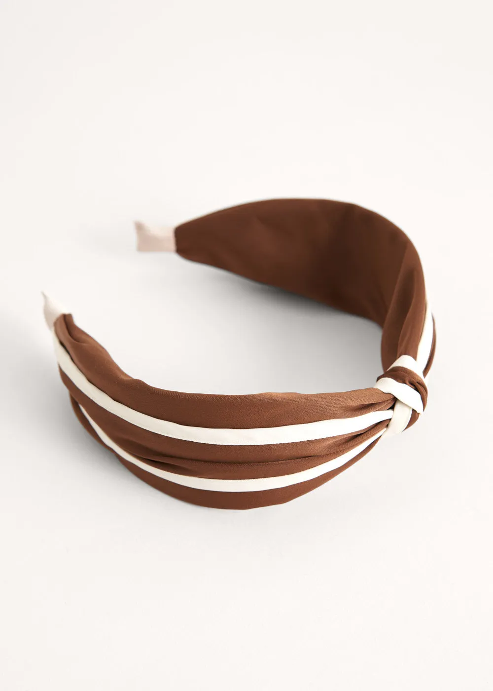 LILLIAN STRIPE HEADBAND - BROWN