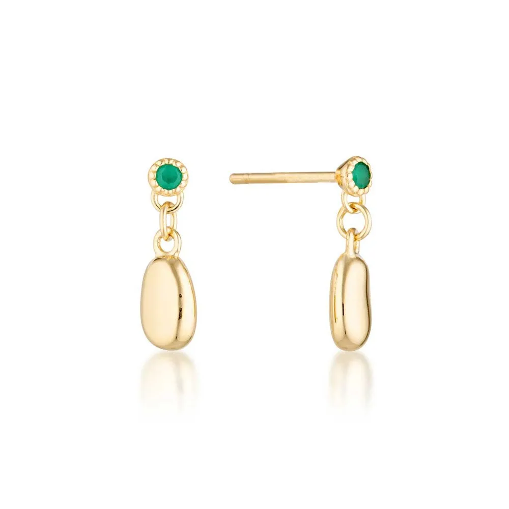 Linda Tahija Alga Earrings Green Onyx, Gold or Silver