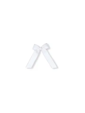 Lola Long Bow | White w/ Pink