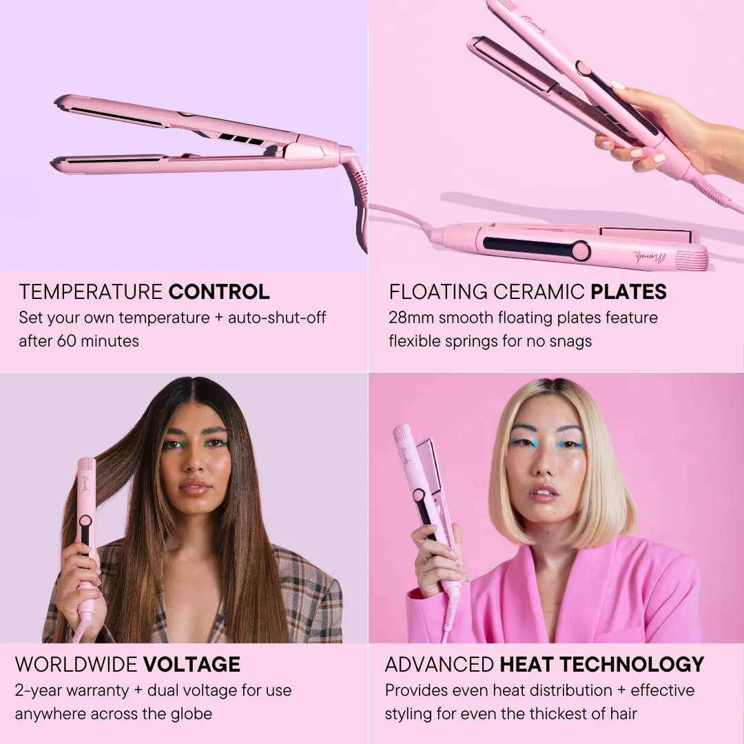 Mermade Hair Straightener 28mm Pink