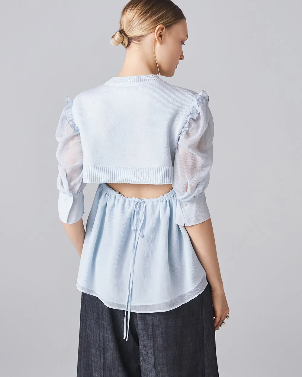 Mist Blue Goldfish Knit Top