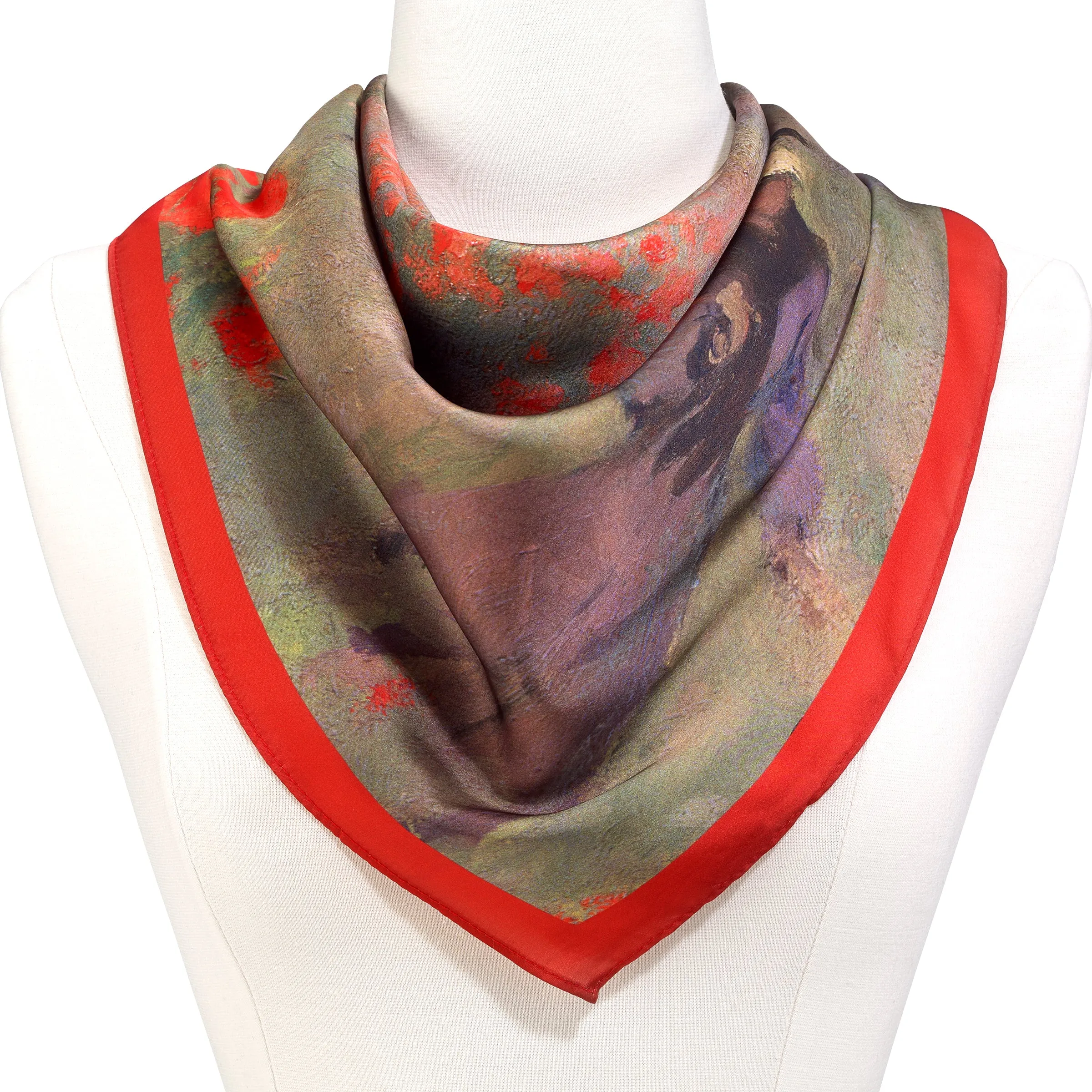 Monet Poppy Field Square Scarf