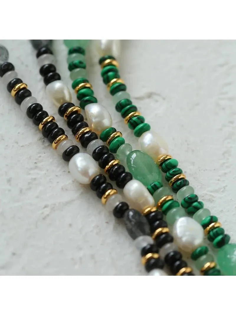 Multiple Irregular Colored Agates Jade Bracelet-Green