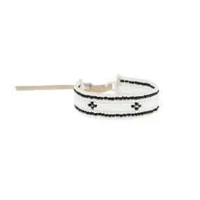 Narrow Cross Warrior Bracelet - WHITE/BLACK