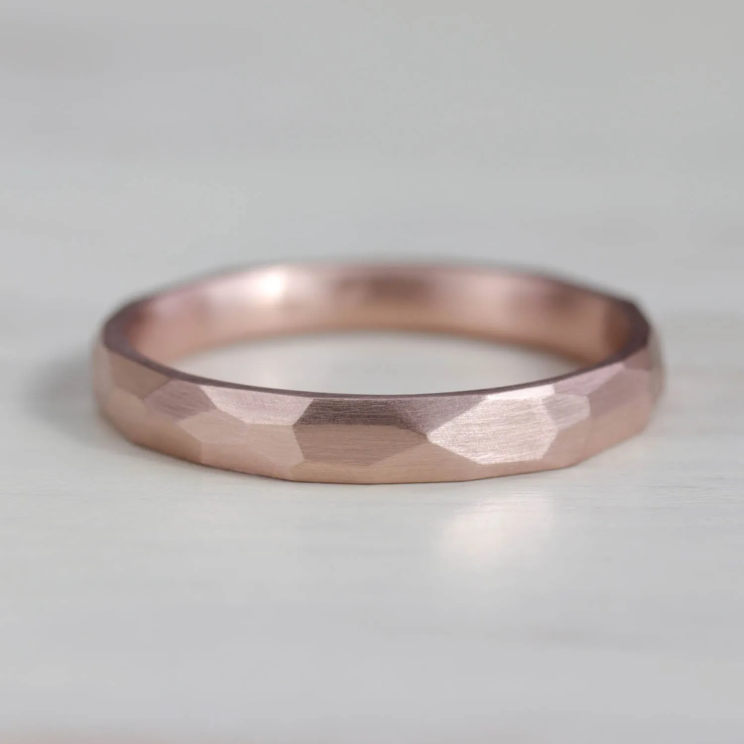 Narrow Faceted Wedding Band