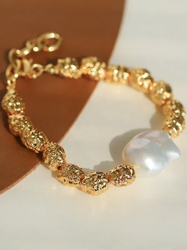 Niche Metal Style Baroque Pearl Bracelets