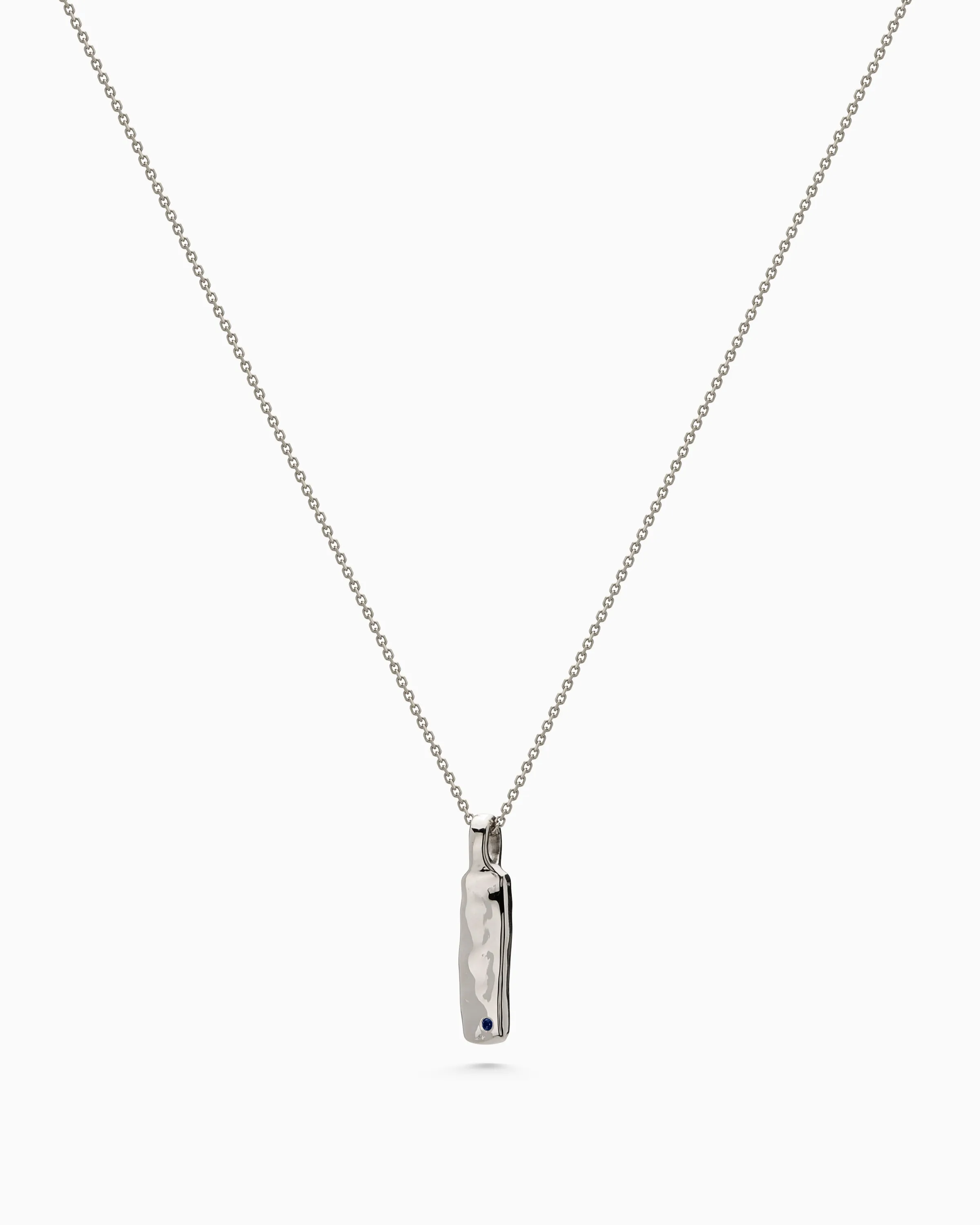 Organic Birthstone Tag Narrow | White Gold