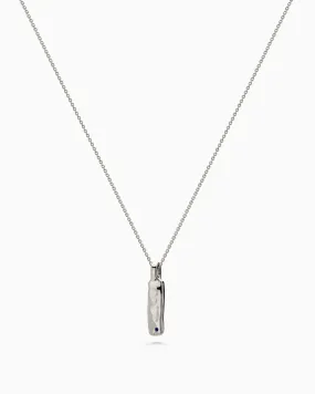 Organic Birthstone Tag Narrow | White Gold