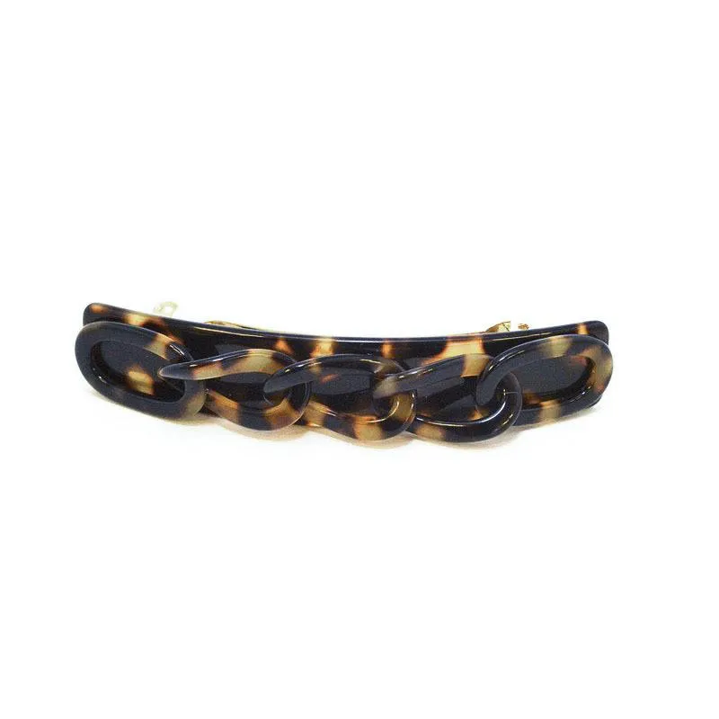 Paris Mode - Hair Clip Chain - Dark Tortoise Shell