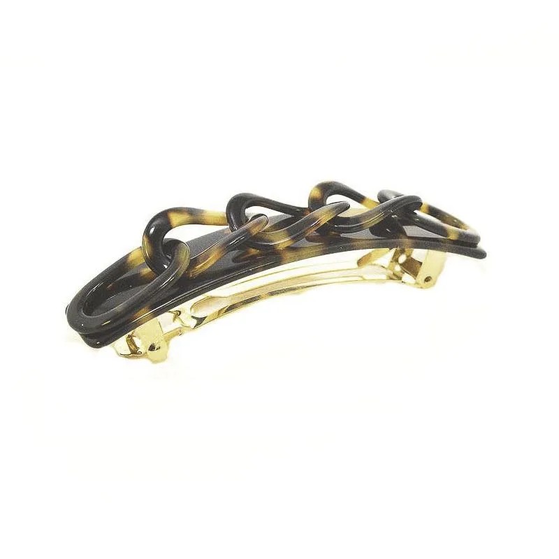 Paris Mode - Hair Clip Chain - Dark Tortoise Shell