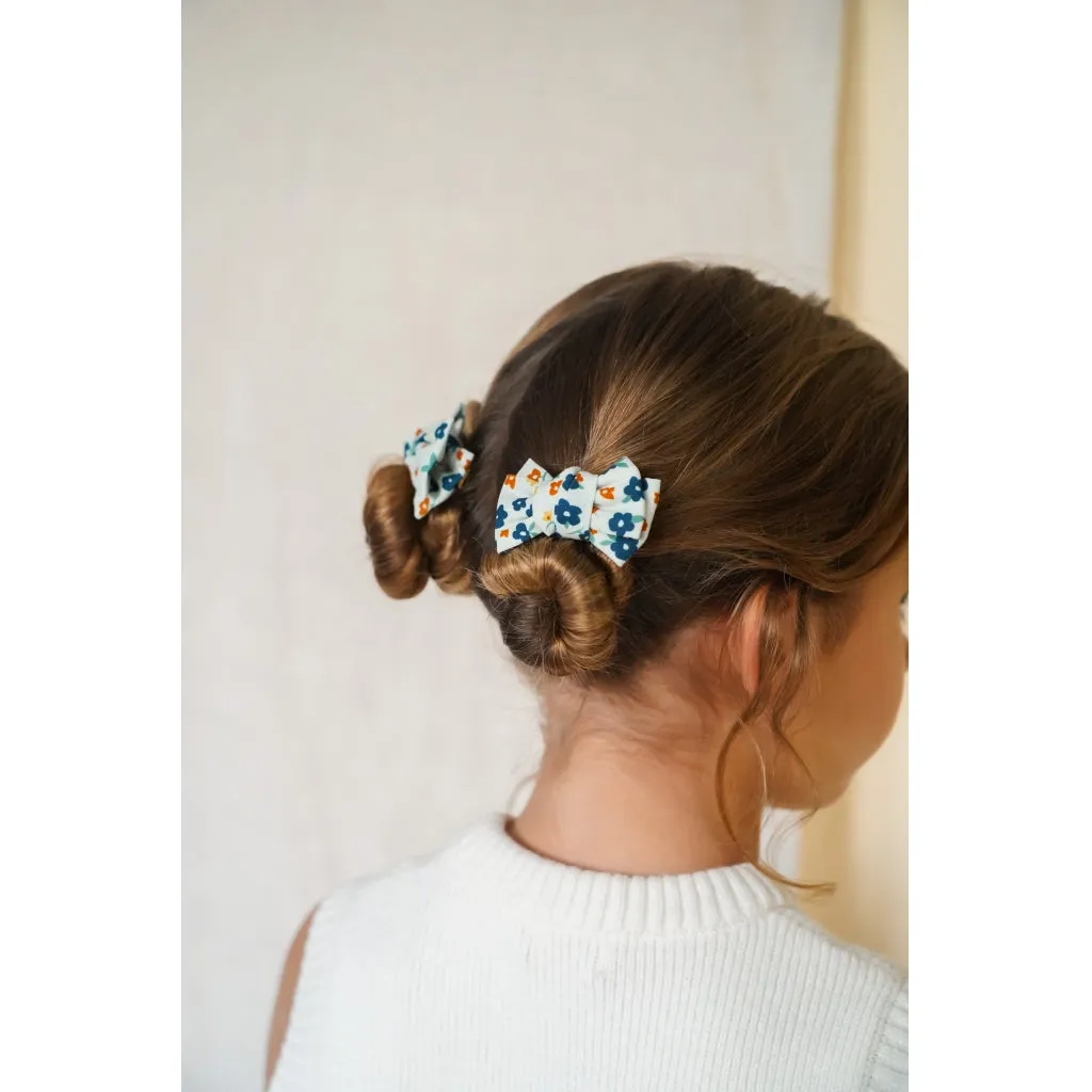 Pigtail Bow Hair Clips set of 2 - Meadow