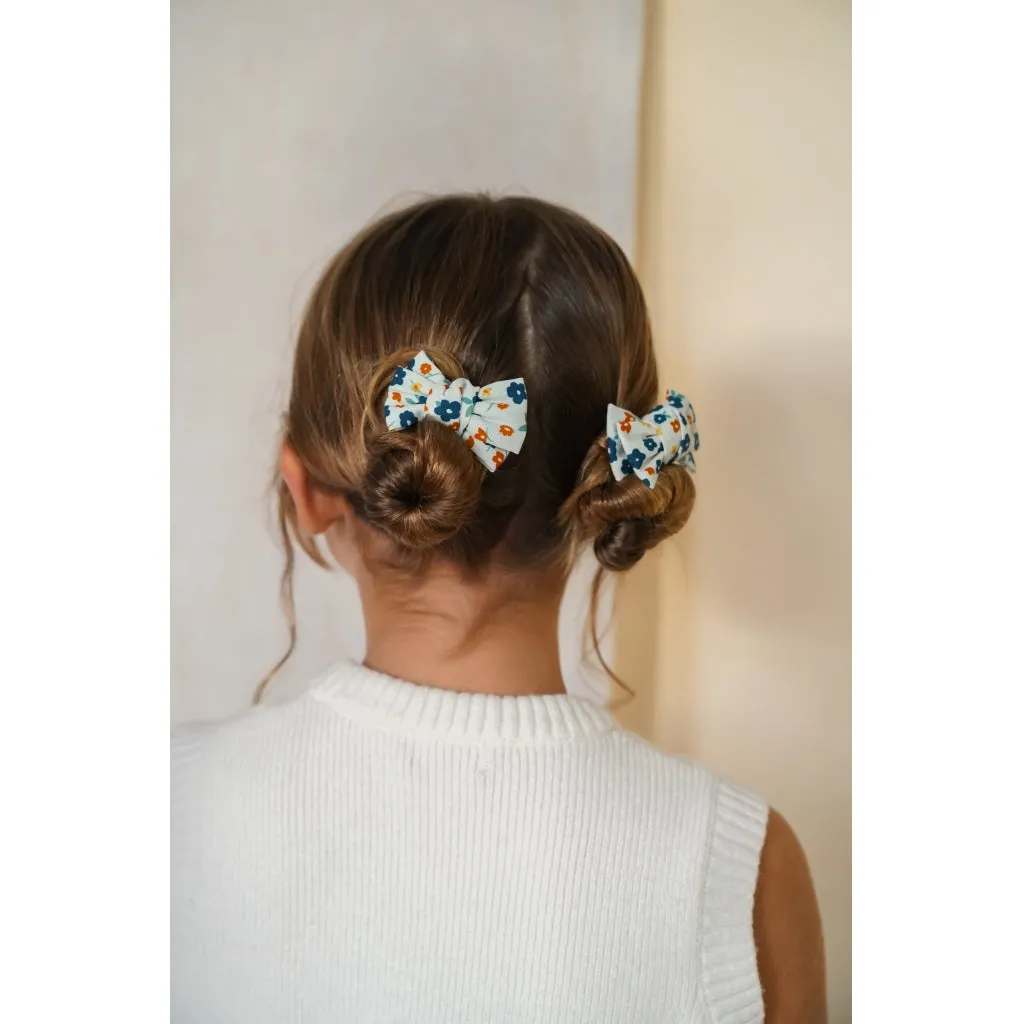 Pigtail Bow Hair Clips set of 2 - Meadow