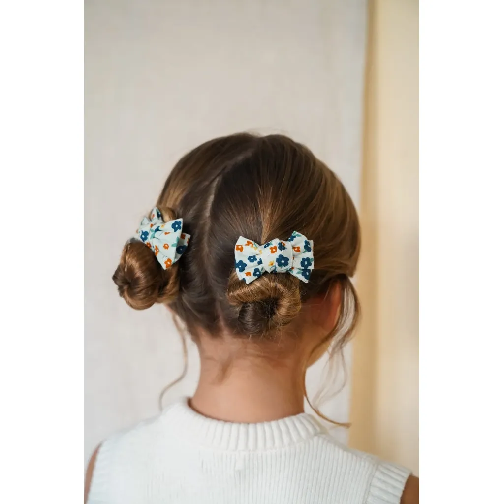 Pigtail Bow Hair Clips set of 2 - Meadow