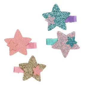 Pink Poppy Shimmering Mermaid Star Hair Clips