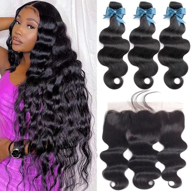 Presidential Hair 'Brazilian Hair Weave Frontal Beaudiva Hair 13x4 Lace Frontal Closure with Bundles