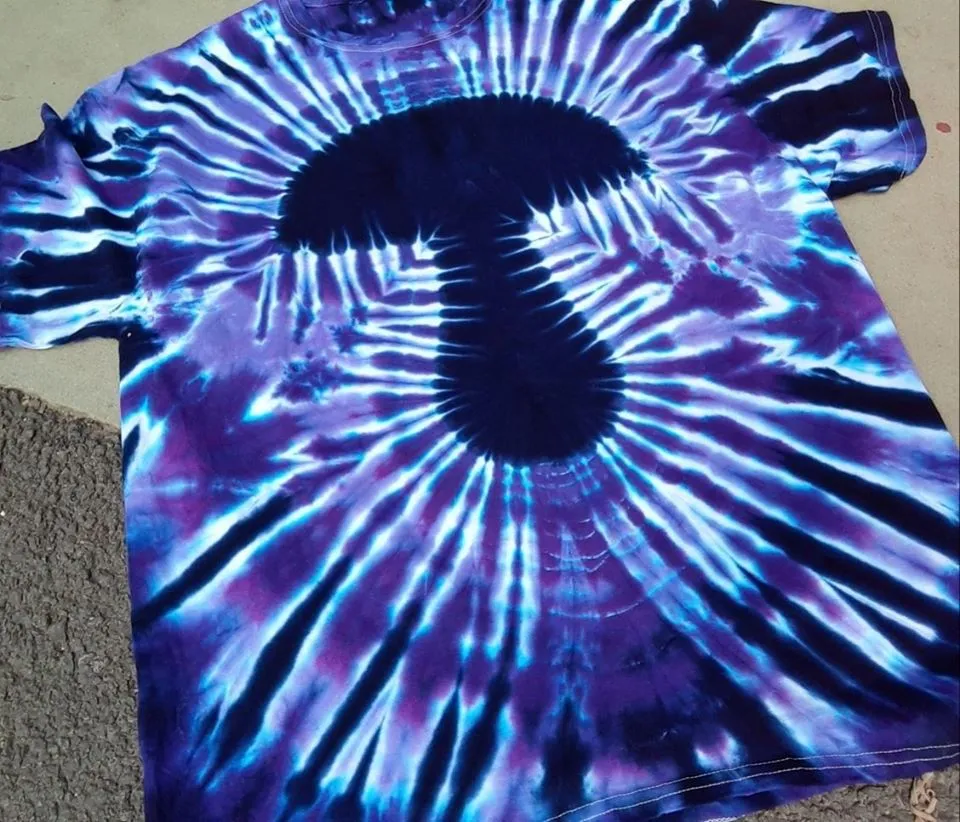 Purple Mushroom Tie Dye Shirt