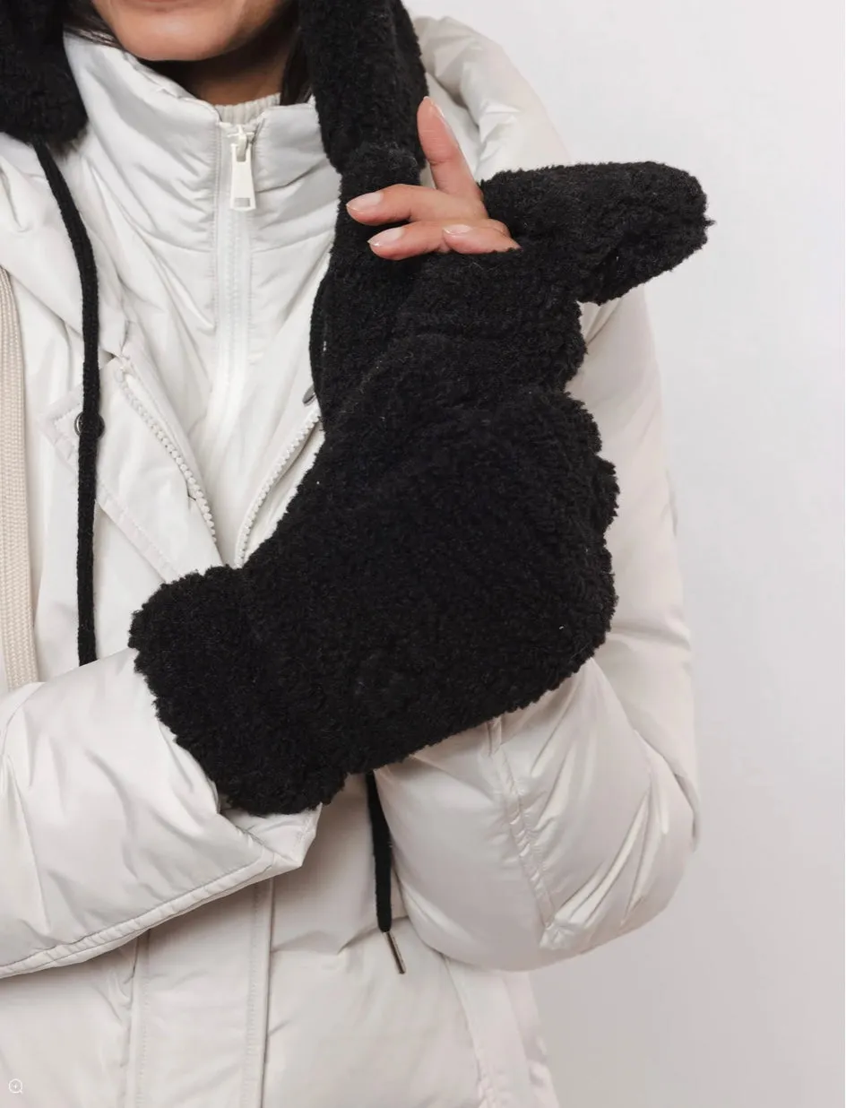 Rino and Pelle Black Asho Teddy Scarf