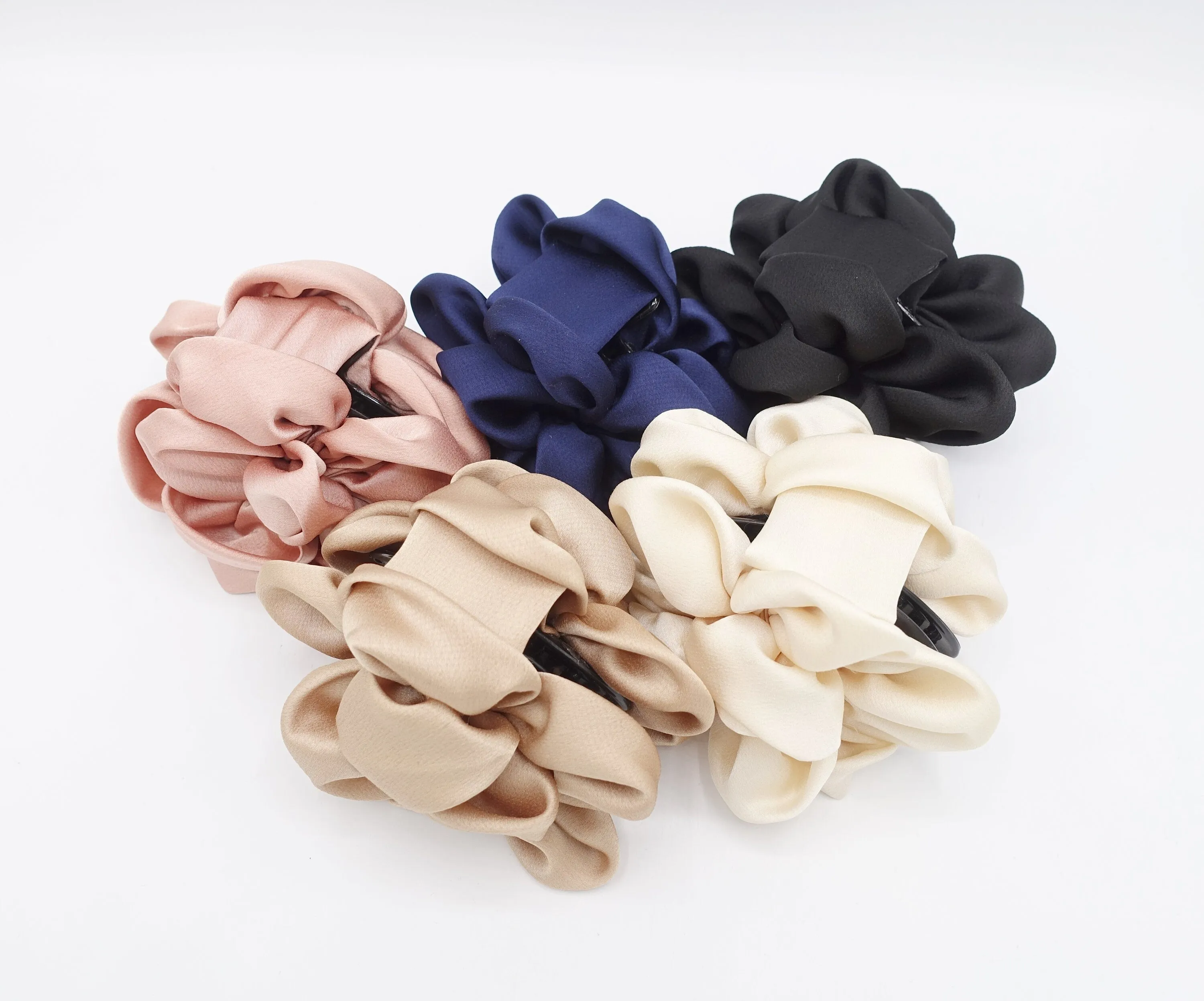 satin flower hair claw