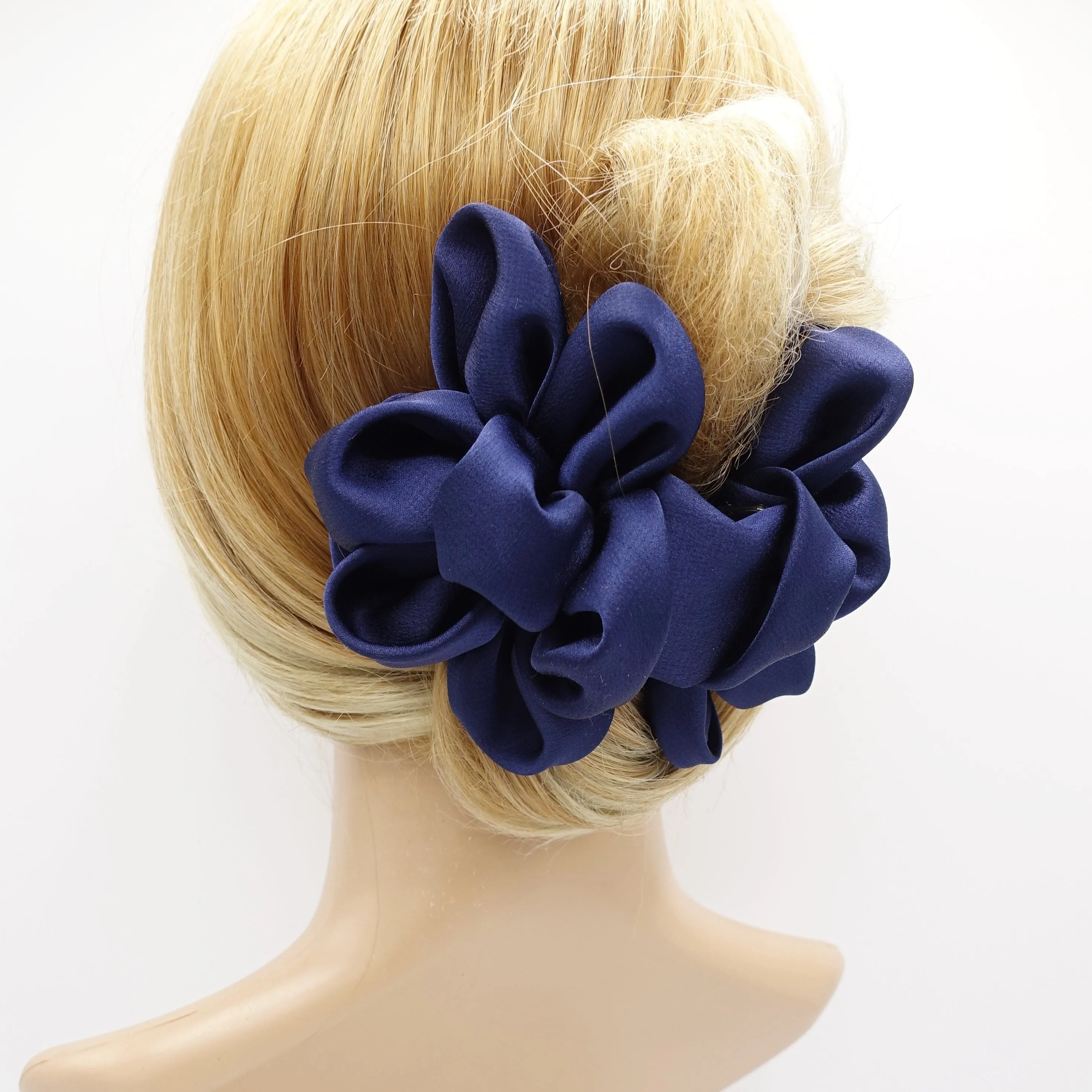 satin flower hair claw