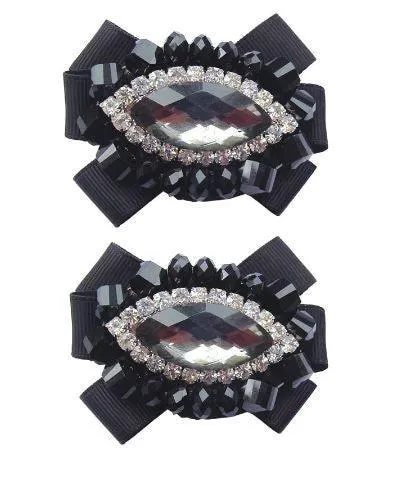 Shoellery Jewelled Black Shoe clips Chelsea