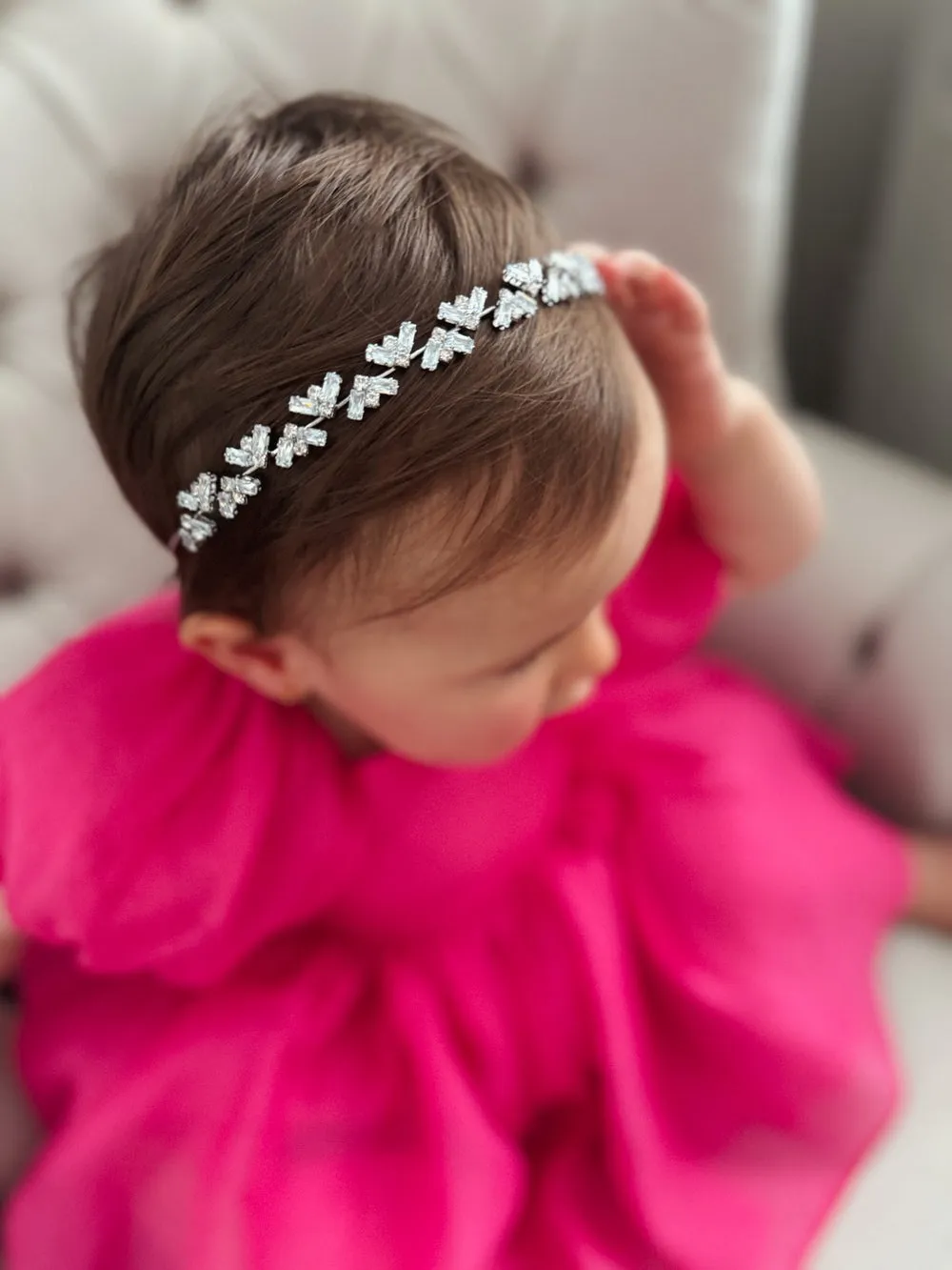 Silver Heart Girls Headband