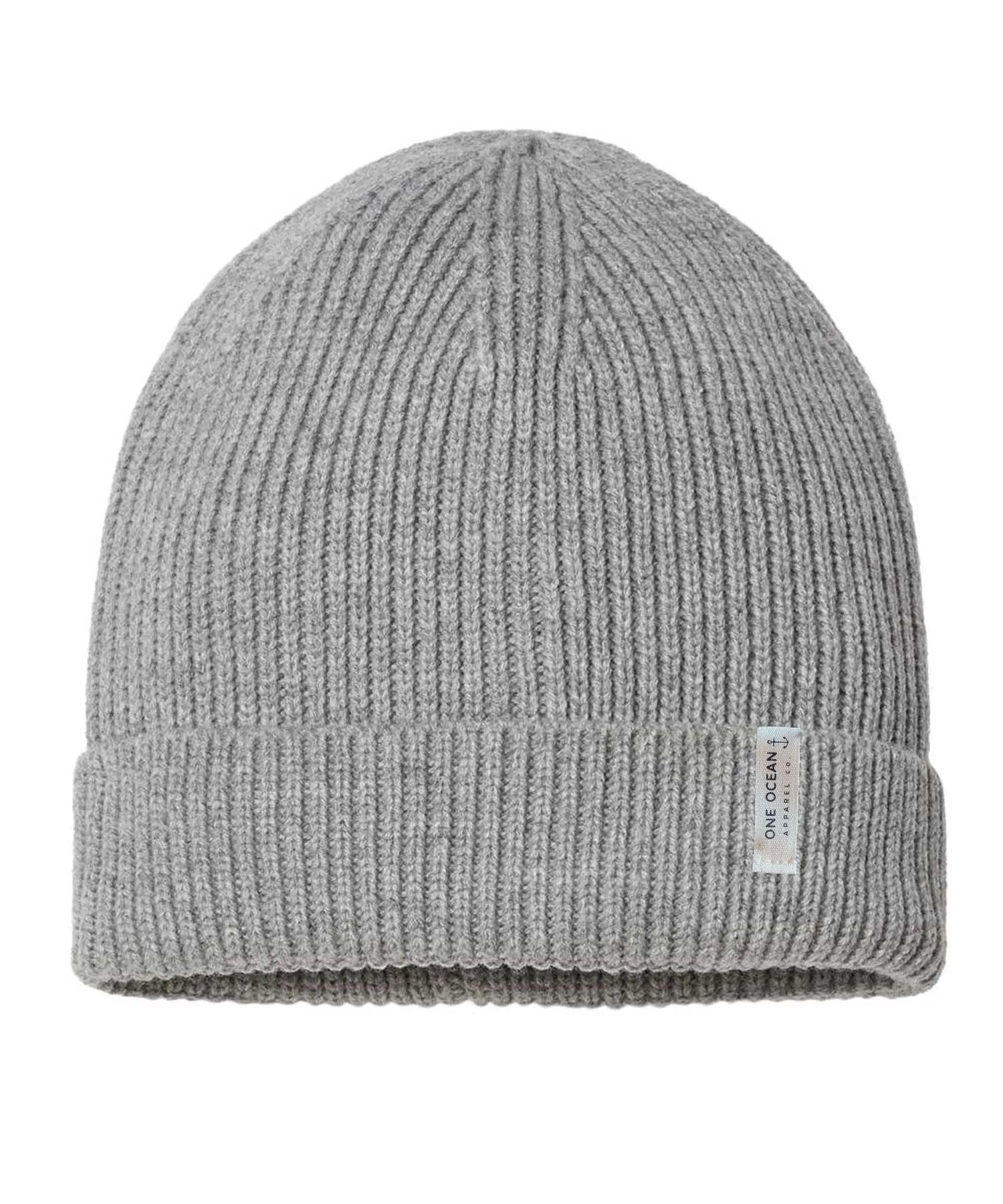 Sustainable Fine Rib Knit Beanie - Grey