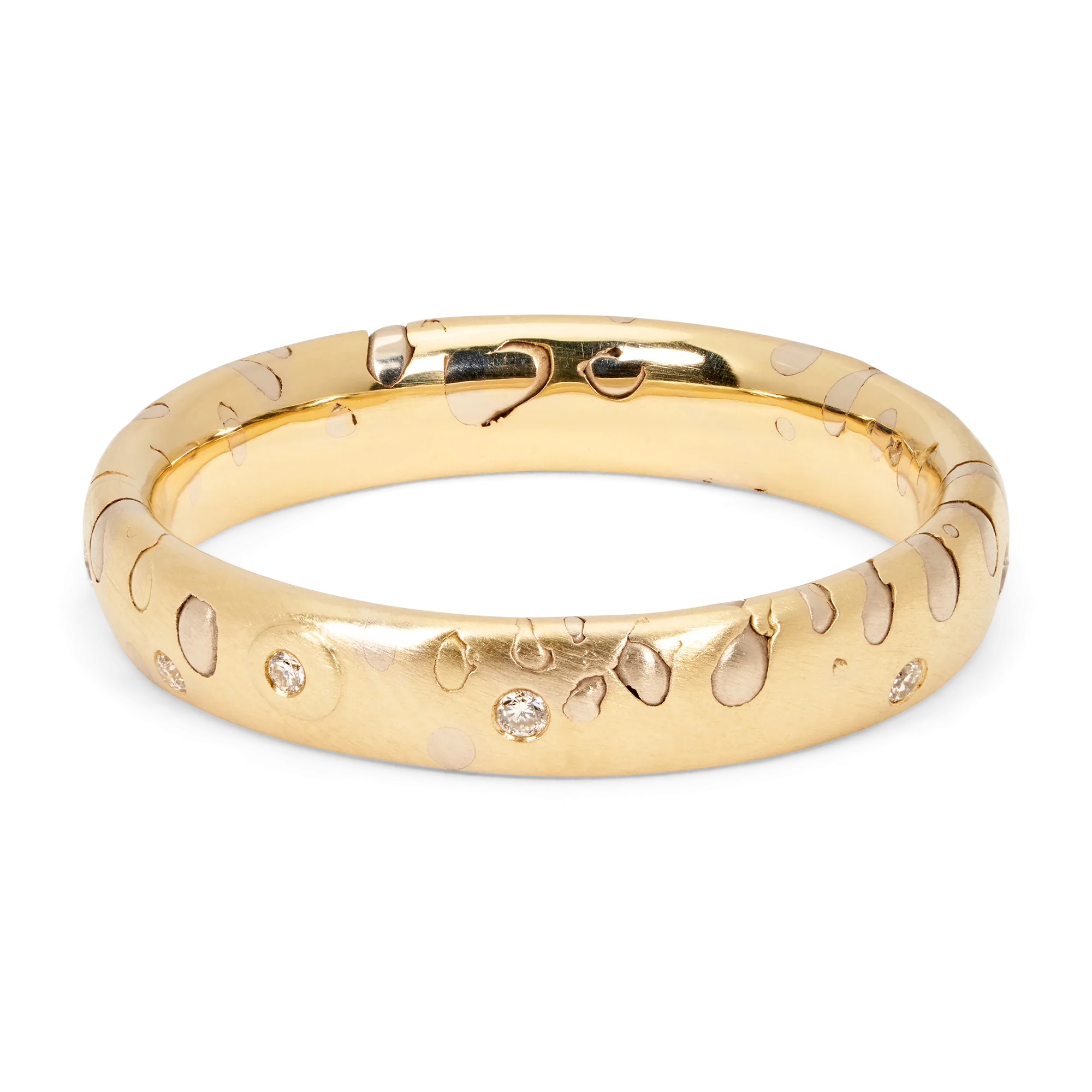 White Grain Ring with Diamonds - Size 7 - 11481