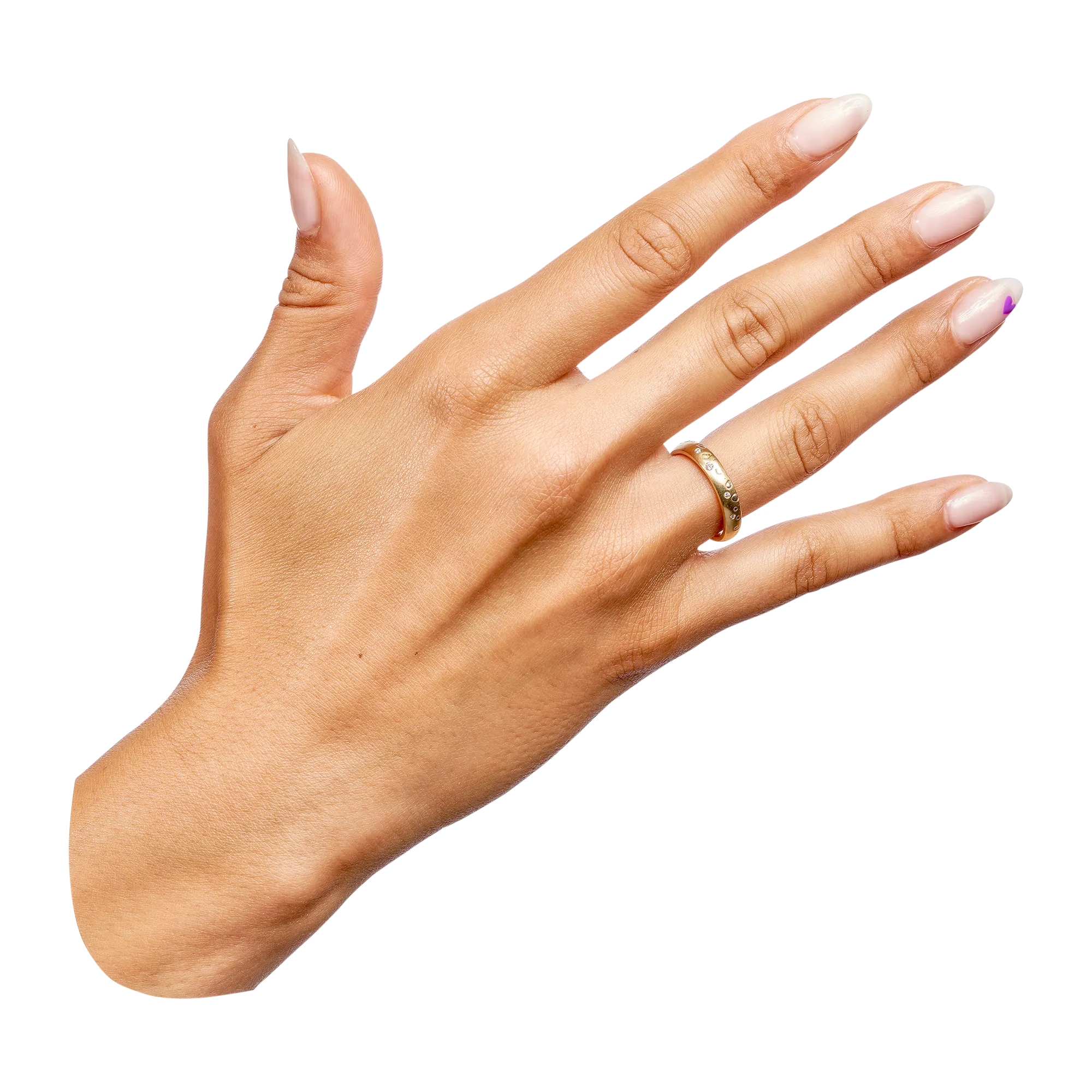 White Grain Ring with Diamonds - Size 7 - 11481