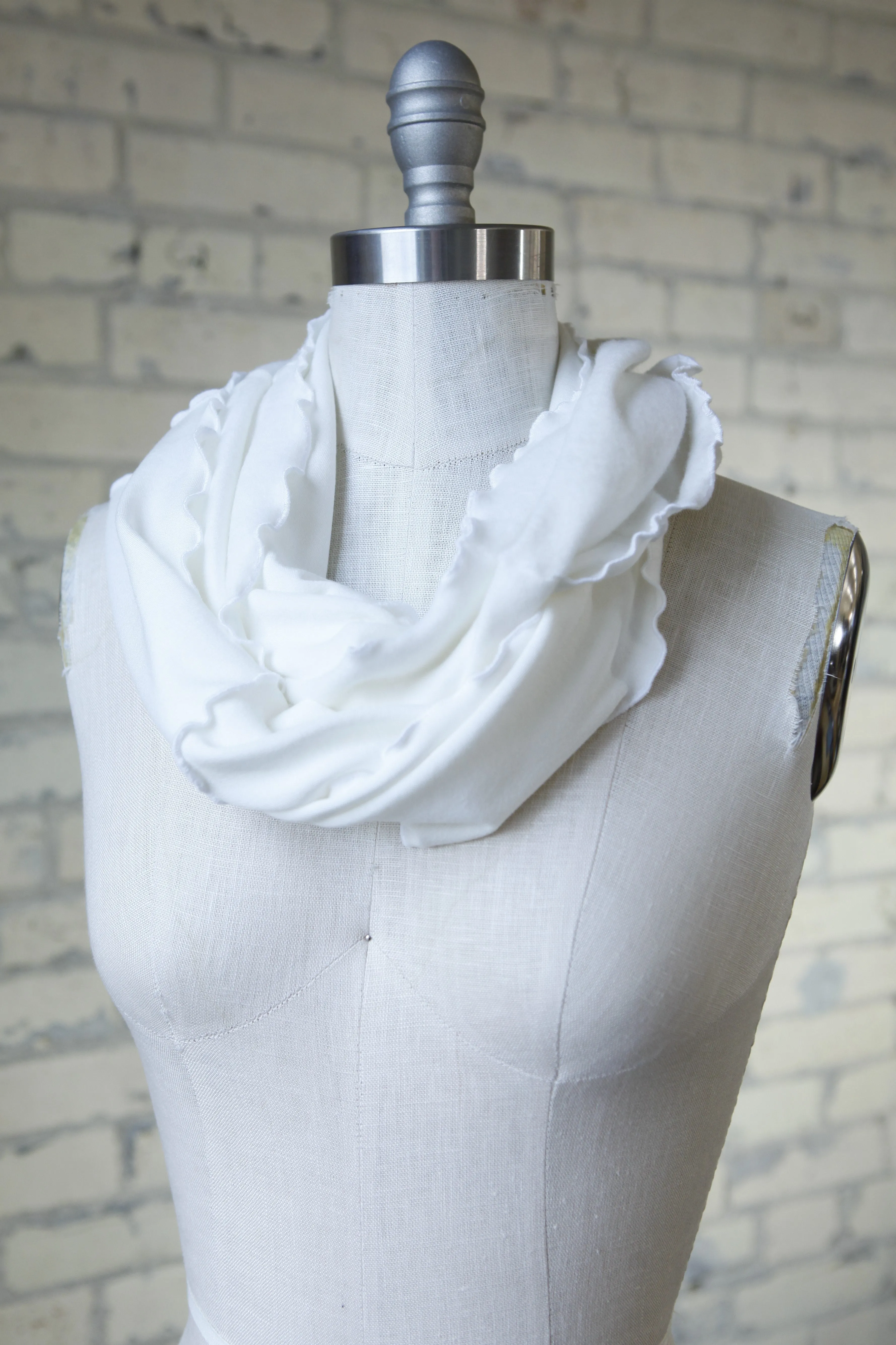 White Lucky Infinity Scarf