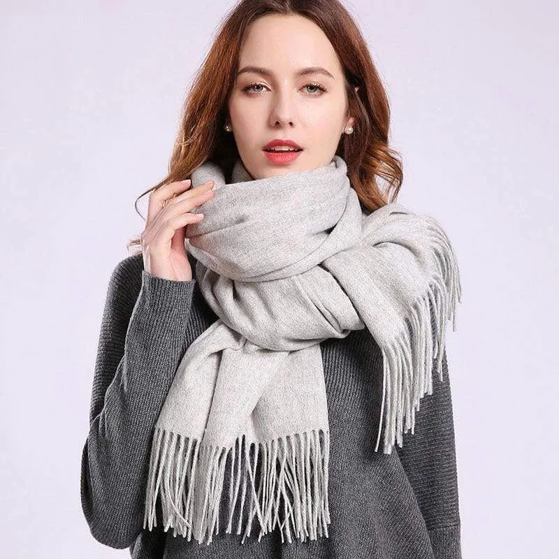 Women 100% Real Wool Scarf Winter Scarves