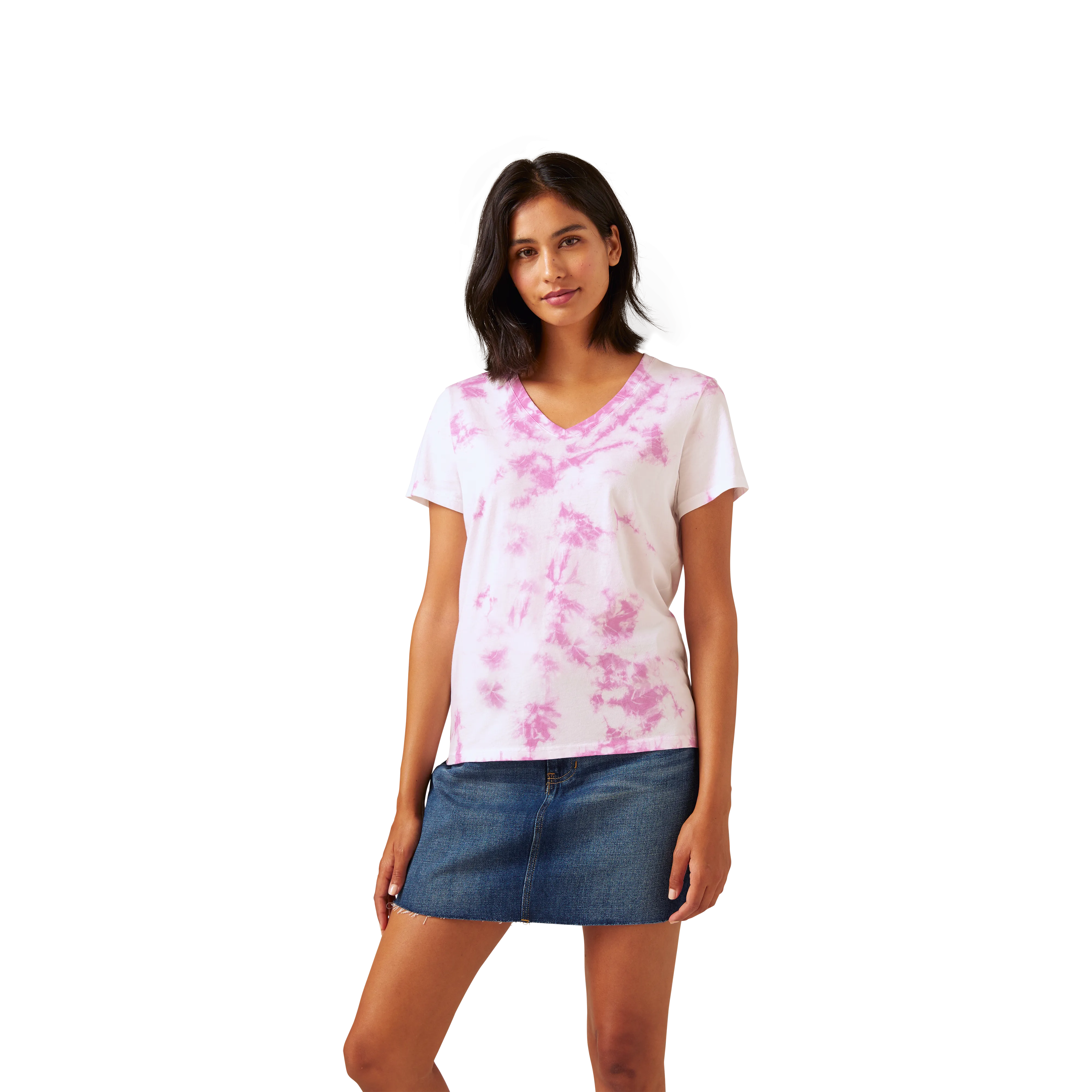 Women's Pima Cotton Tie Dye V-Neck T-Shirt