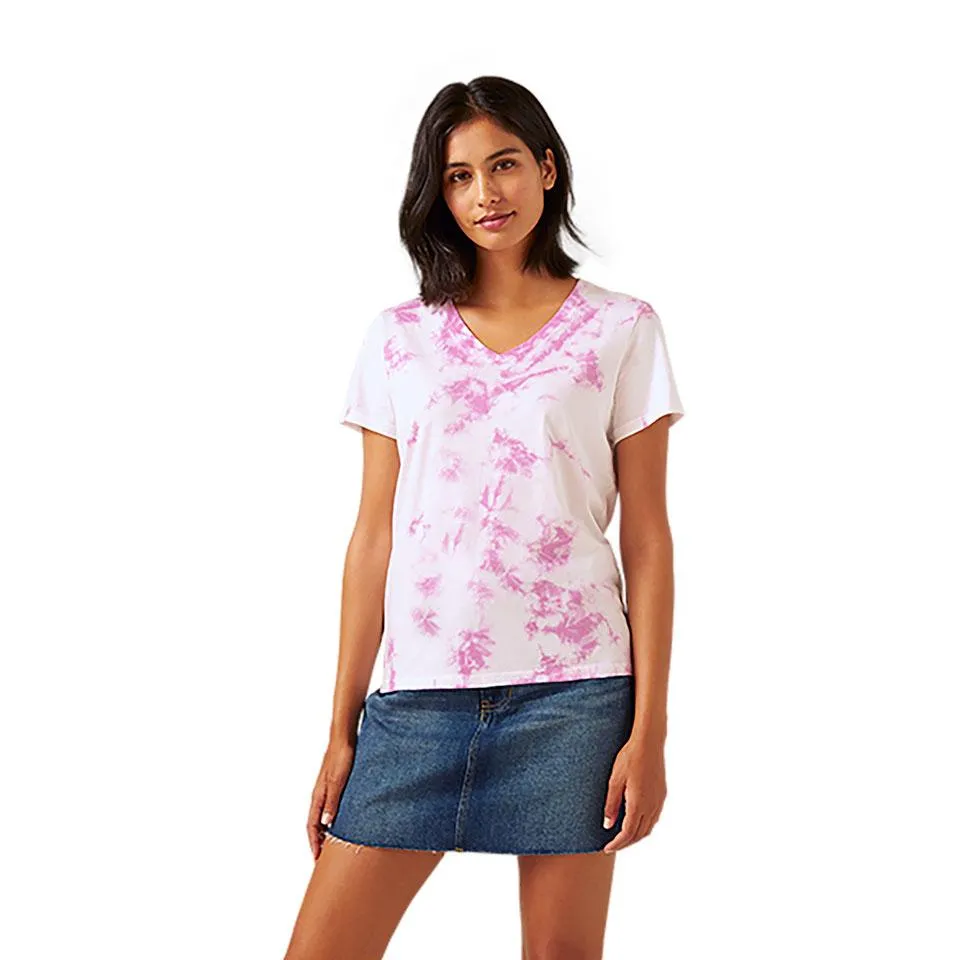 Women's Pima Cotton Tie Dye V-Neck T-Shirt